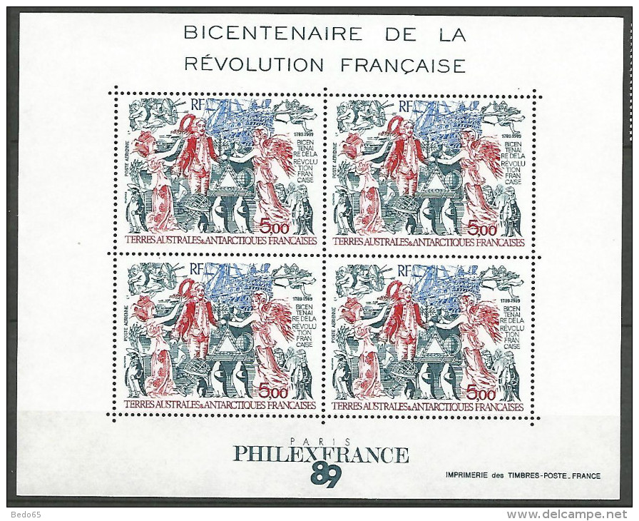 TAAF  BLOC  N° 1 NEUF ** LUXE SANS CHARNIERE / MNH - Blocks & Sheetlets