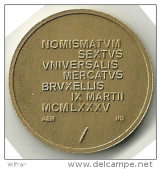 2418 Zesde Internationale Numismatische Dag Te Brussel 1985 (PIEDFORT!!!) - Jetons De Communes