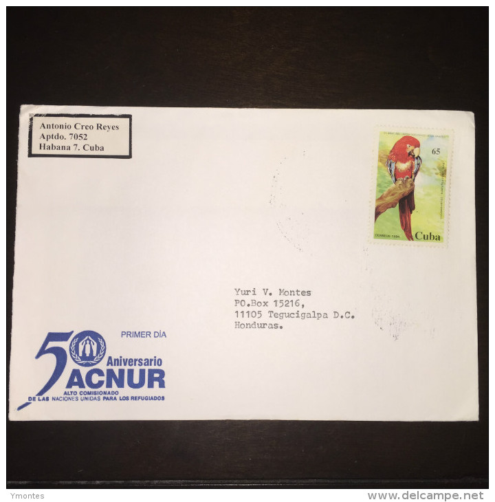 Cover Cuba With Macaw Stamp  To Honduras - Cartas & Documentos
