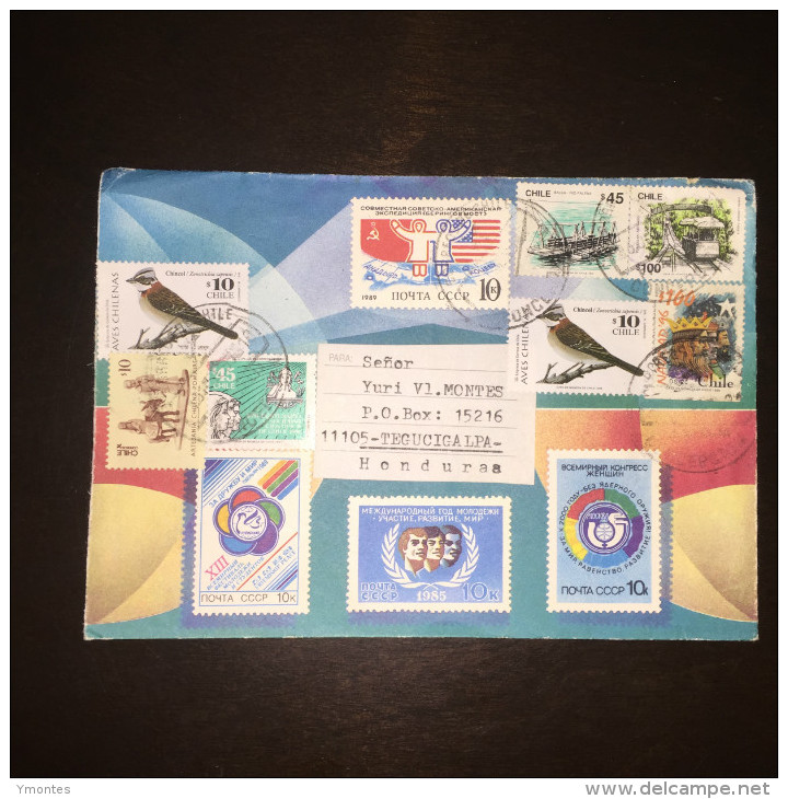 Cover Chile To Honduras 1999* Birds, Train , Christmas Ship Stamps* - Chile