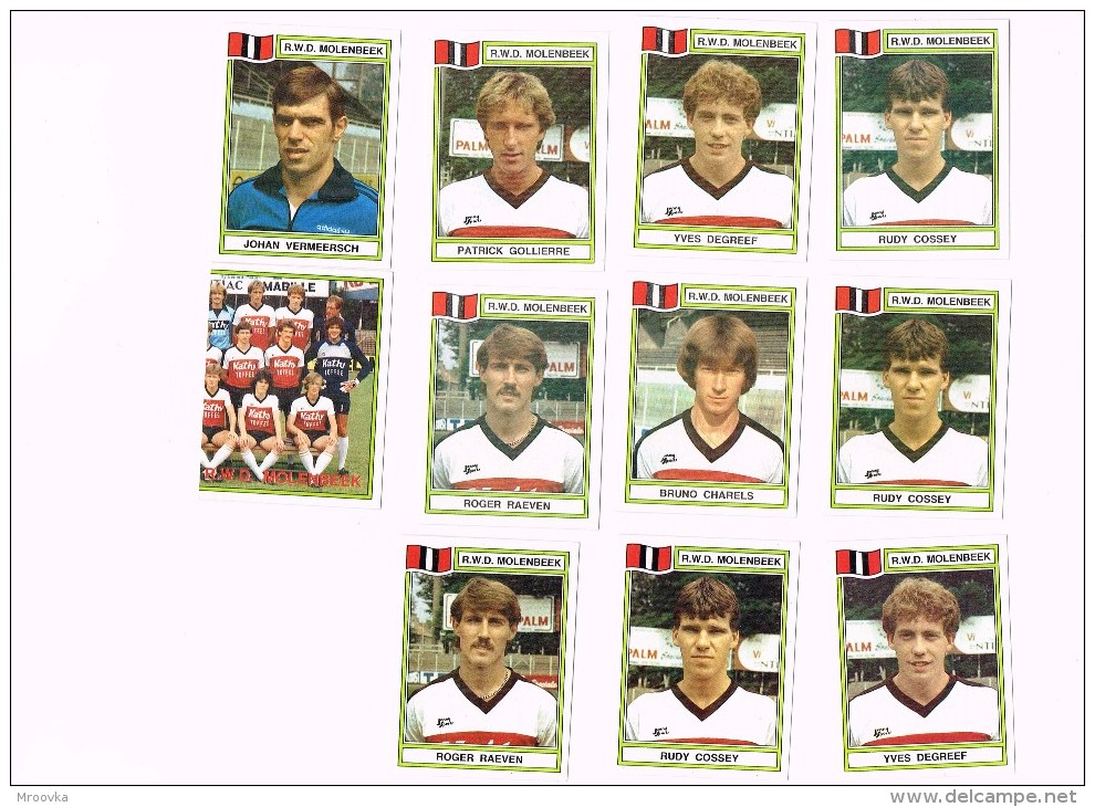 Figurine Panini 1984 /RWD Molenbeek/Football Club Molenbeek Brussels Strombeek/Football/Fußball X 11 !!! - Autres & Non Classés