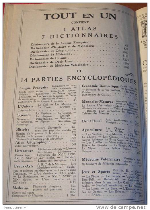 Tout En Un - Encyclopédie Illustrée Des Connaissances Humaines - 1921. - Wörterbücher