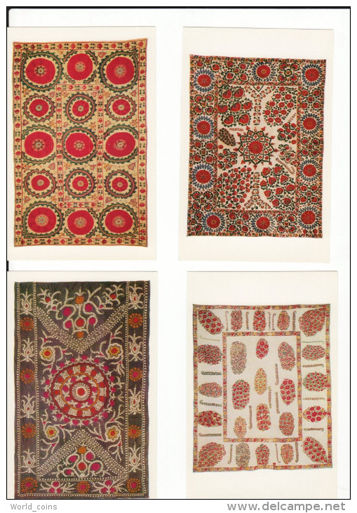 Decorative Uzbeck Embroidery (suzani) 19-20th Cent. 23 Postcards - Autres & Non Classés