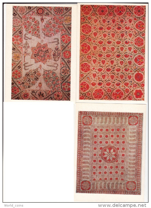 Decorative Uzbeck embroidery (suzani) 19-20th cent. 23 postcards