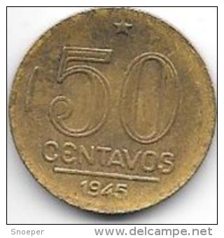 *Brazil 50 Centavos 1945  Km 557a   Xf - Brésil