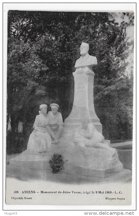 AMIENS - N° 598 - MONUMENT DE JULES VERNE - CPA NON VOYAGEE - Amiens