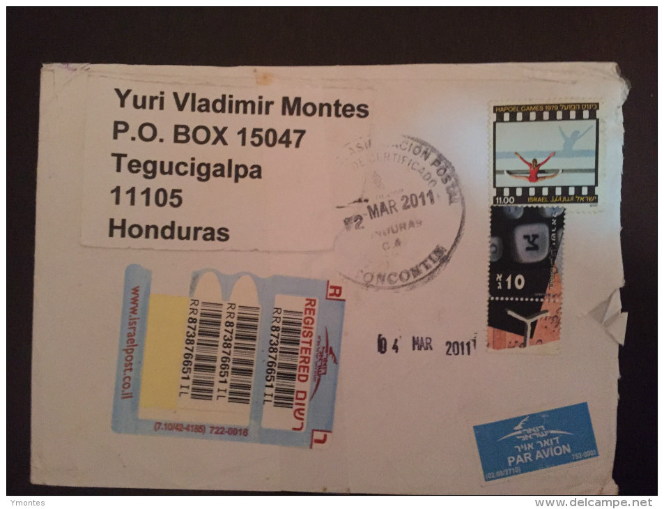 Registered Cover Israel To Honduras - Briefe U. Dokumente