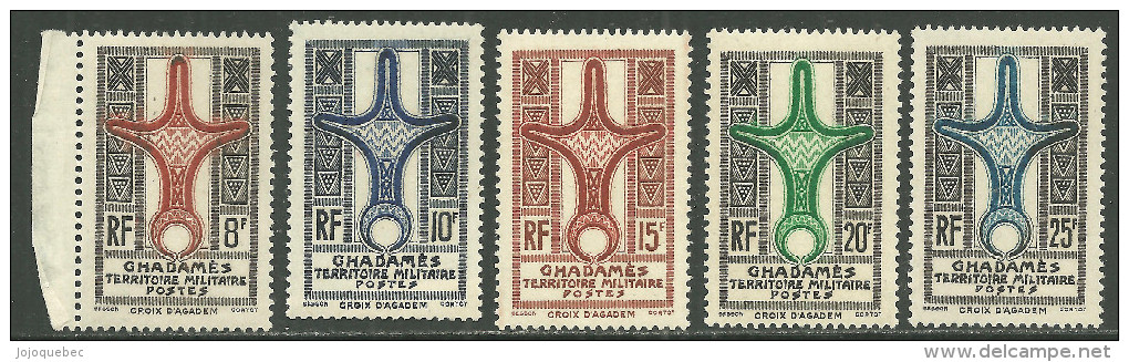 Ghadamès Neufs Sans Charniére, Coté 43,50 Euros, Y Et T,  MINT NEVER HINGED, TERRITOIRE MILITAIRE, CROIX D'AGADES - Unused Stamps