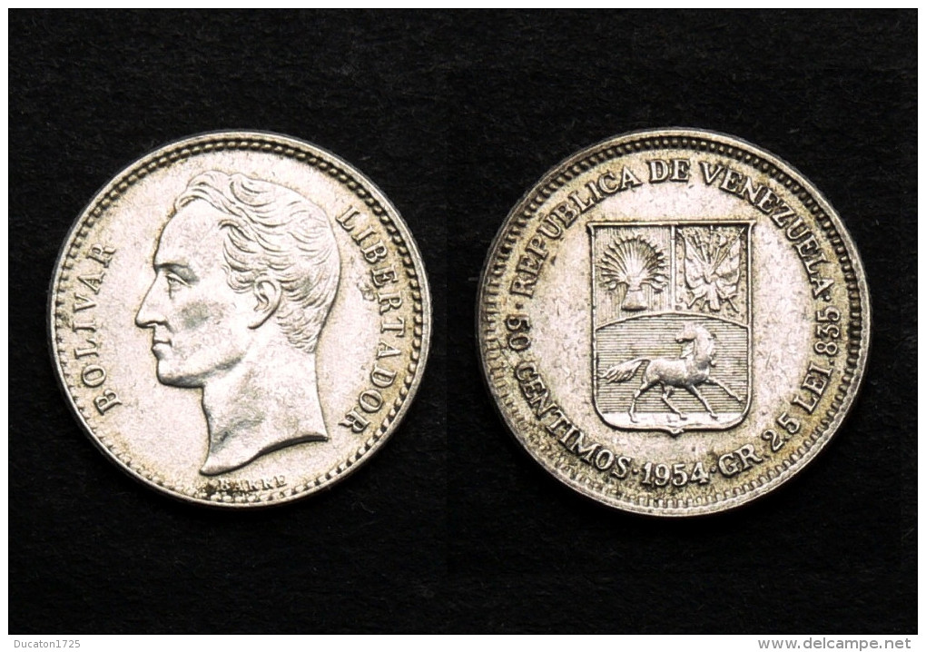 50 Centimos 1954 Venezuela. Argent/ Silver. SUP - Venezuela