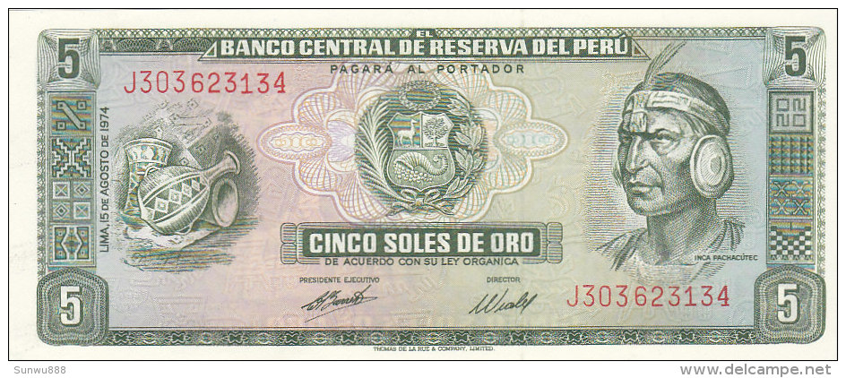 Peru - 5 Cinco Soles De Oro 1974 (FDC) - Pérou