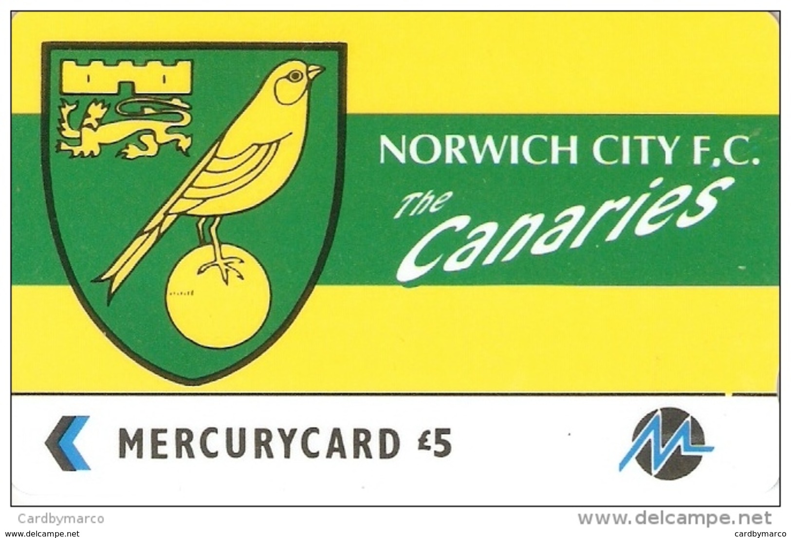 *REGNO UNITO - NORWICH CITY F.C. (THE CANARIES)* - Scheda Usata - [ 4] Mercury Communications & Paytelco