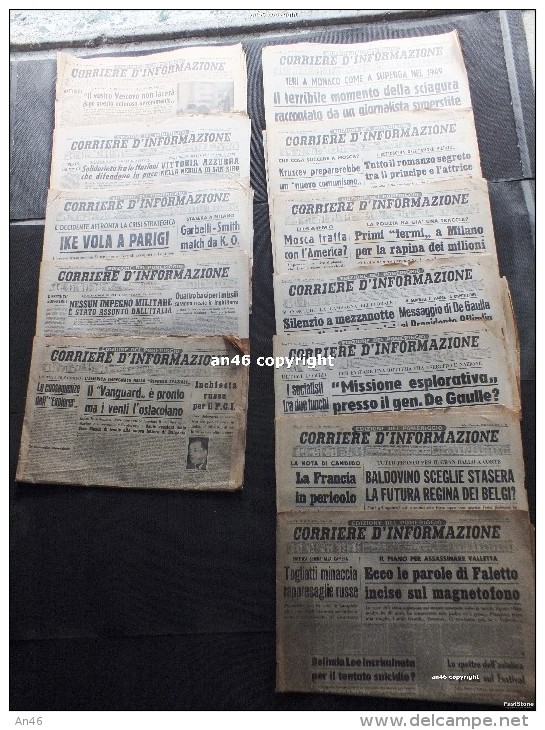 Giornali Quotidiani-"CORRIERE D'INFORMAZIONE"lotto-lot-di 12 Numeri Completi Di10 Pagine-Vedi Descrizione Sotto Scritta- - Altri & Non Classificati