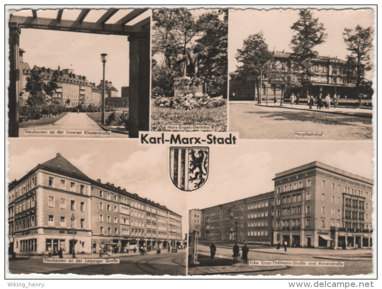 Chemnitz Karl Marx Stadt - S/w Mehrbildkarte 2 - Chemnitz (Karl-Marx-Stadt 1953-1990)