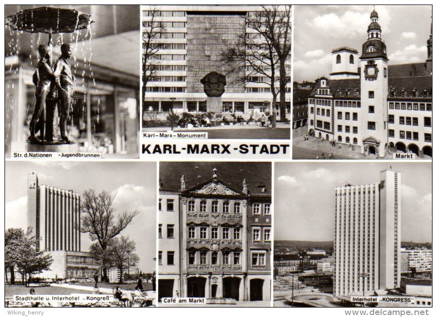 Chemnitz Karl Marx Stadt - S/w Mehrbildkarte 9 - Chemnitz (Karl-Marx-Stadt 1953-1990)