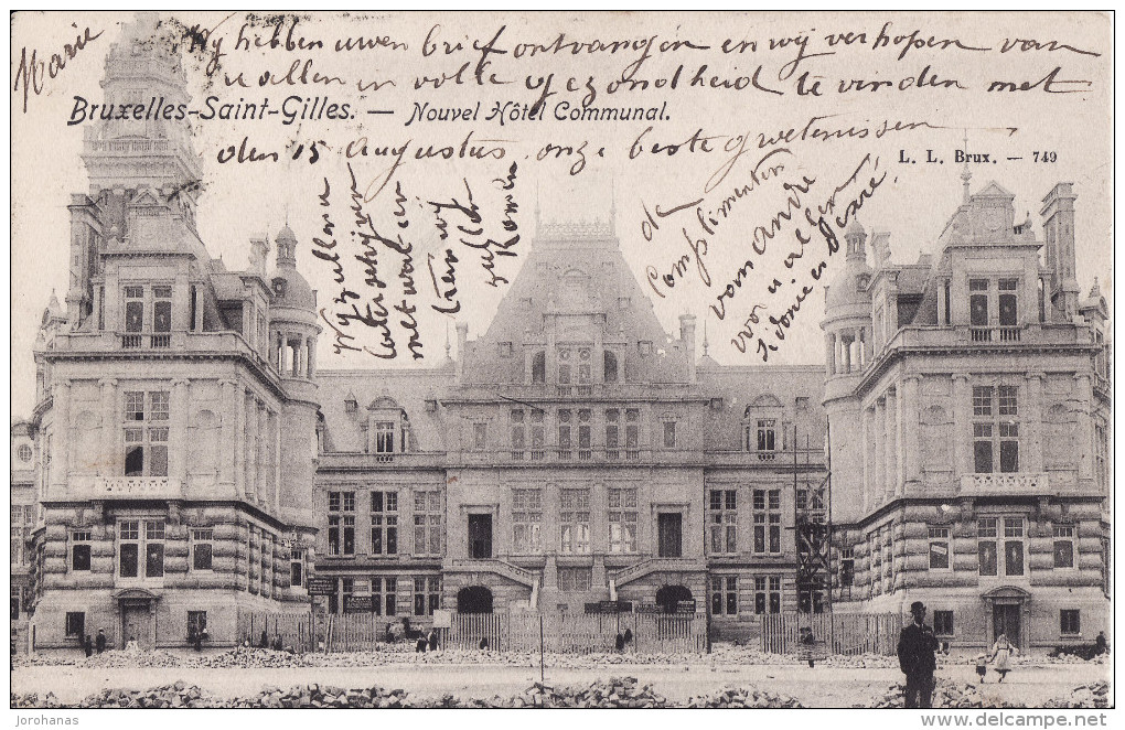 Brussel - Bruxelles - St Gilles - Nouvel Hôtel Communal - Lagaert Brux N° 749 - 1904 - St-Gilles - St-Gillis