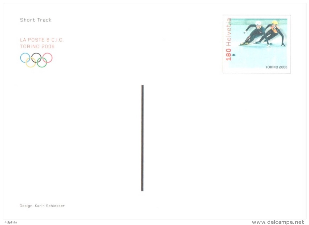 Switzerland - 2006 - Short Track - Stéphane Lambiel - Stamped Stationery - Entiers Postaux - Winter 2006: Torino