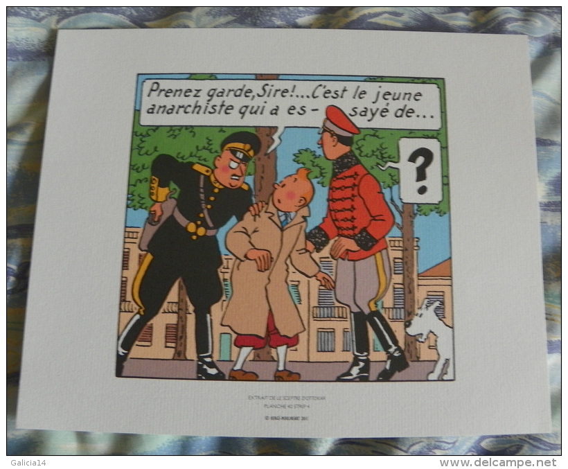 LOT DE 3 EX-LIBRIS TINTIN ~ HERGE MOULINSART 2011 / LE SCEPTRE D´ OTTOKAR - Illustrateurs G - I