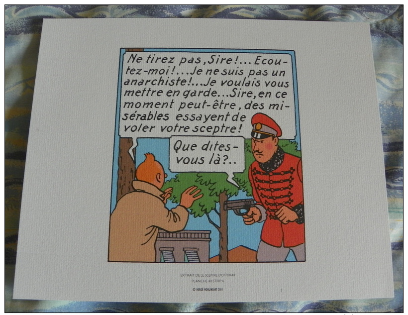 LOT DE 3 EX-LIBRIS TINTIN ~ HERGE MOULINSART 2011 / LE SCEPTRE D´ OTTOKAR - Illustrateurs G - I