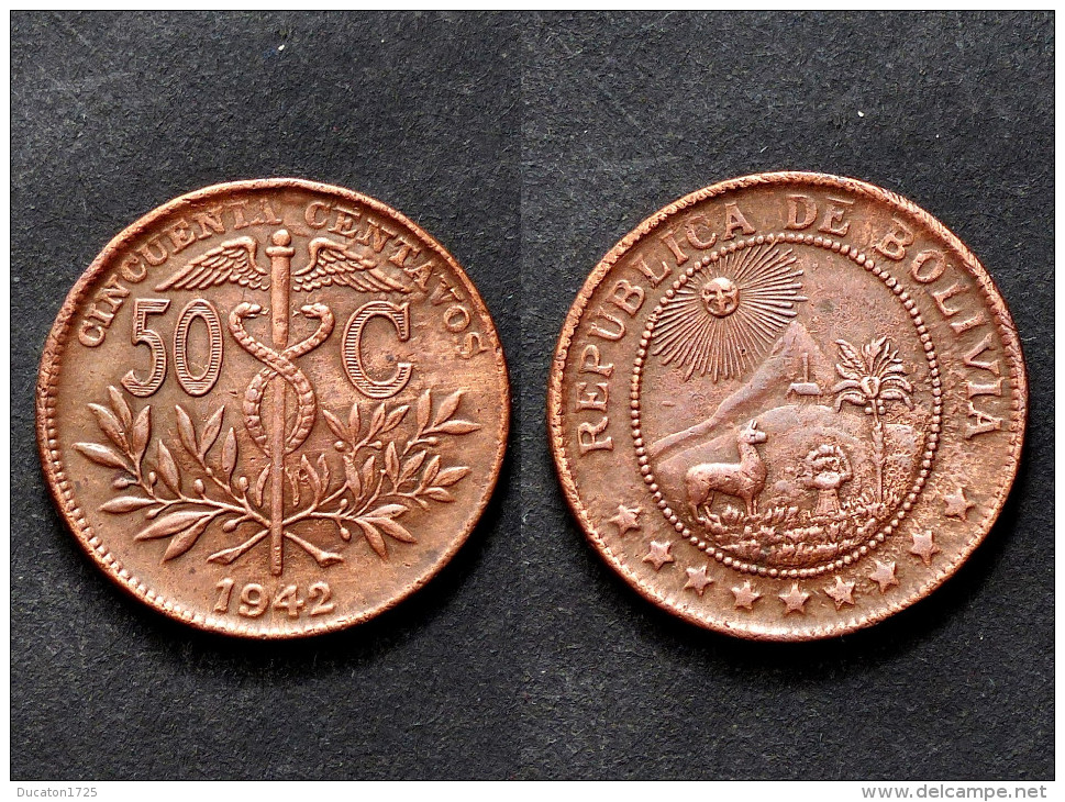 50 Centavos 1942 Bolivia. Cuivre / Copper - Bolivie