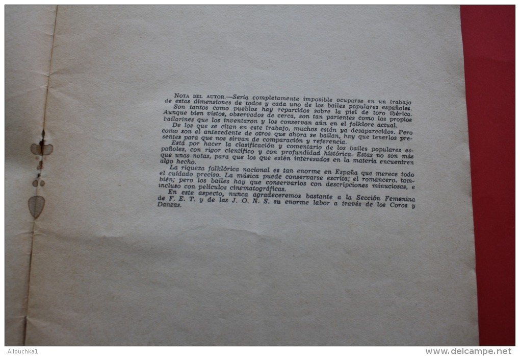 RARE VINTAGE 1955 TEMAS ESPANOLES  BAILES REGIONALESPREAMBULO UN ENTENDO DE CLASIFICACION REFERENCIAS A MAS DE UN CENTEN - [4] Thema's