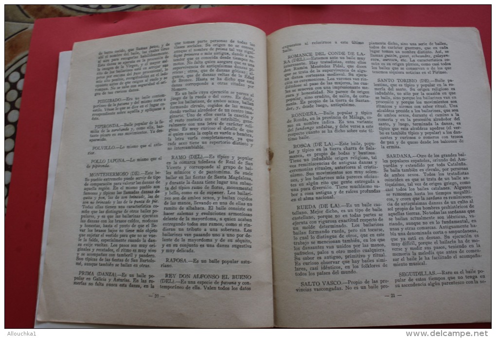 RARE VINTAGE 1955 TEMAS ESPANOLES  BAILES REGIONALESPREAMBULO UN ENTENDO DE CLASIFICACION REFERENCIAS A MAS DE UN CENTEN
