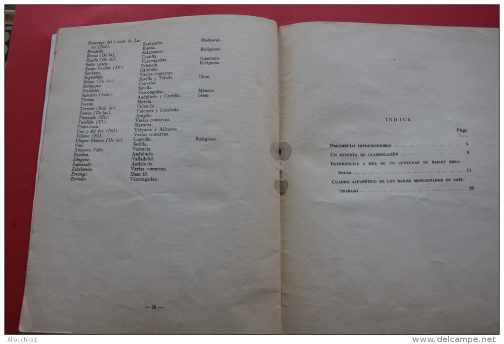 RARE VINTAGE 1955 TEMAS ESPANOLES  BAILES REGIONALESPREAMBULO UN ENTENDO DE CLASIFICACION REFERENCIAS A MAS DE UN CENTEN