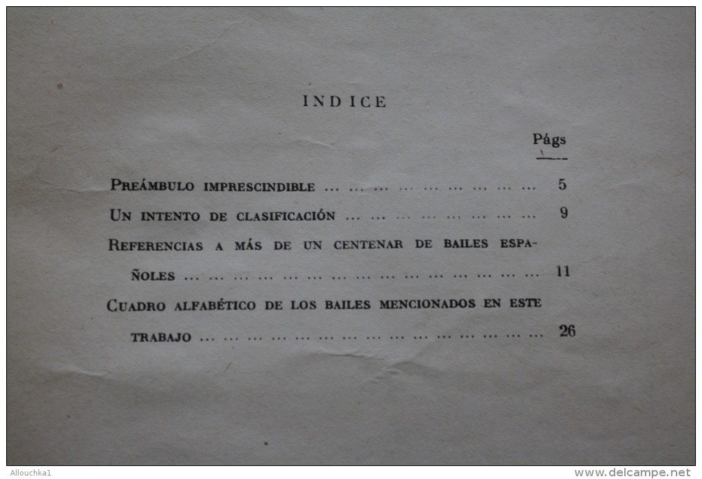 RARE VINTAGE 1955 TEMAS ESPANOLES  BAILES REGIONALESPREAMBULO UN ENTENDO DE CLASIFICACION REFERENCIAS A MAS DE UN CENTEN