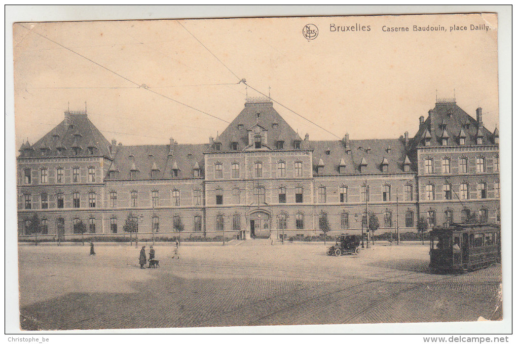 Bruxelles, Brussel, Caserne Bauduin, Place Dailly, Tram, Tramway (pk25583) - Places, Squares