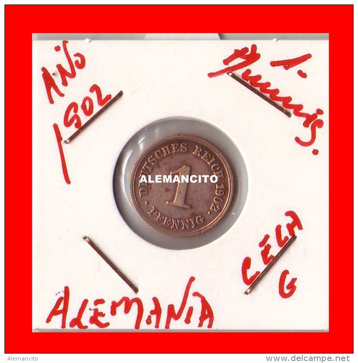 ALEMANIA  - IMPERIO  DEUTSCHES REICH - AÑO 1902 - 1 Pfennig