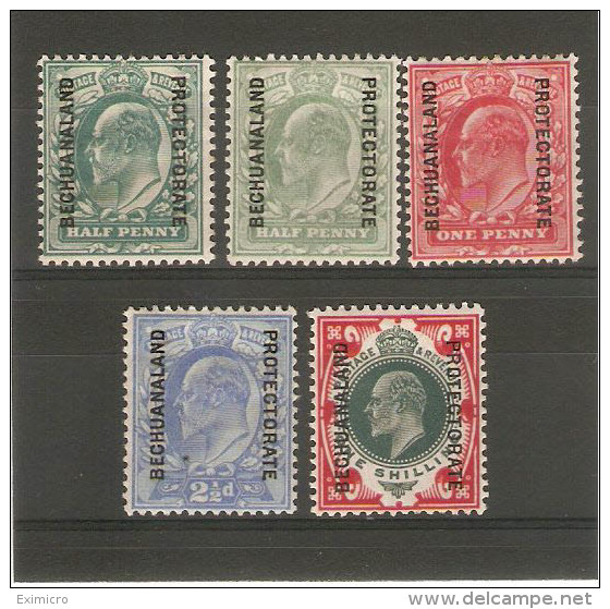 BECHUANALAND 1904 - 1912 SET TO 1s SG 66/70  MOUNTED MINT Cat £84+ - 1885-1964 Bechuanaland Protectorate