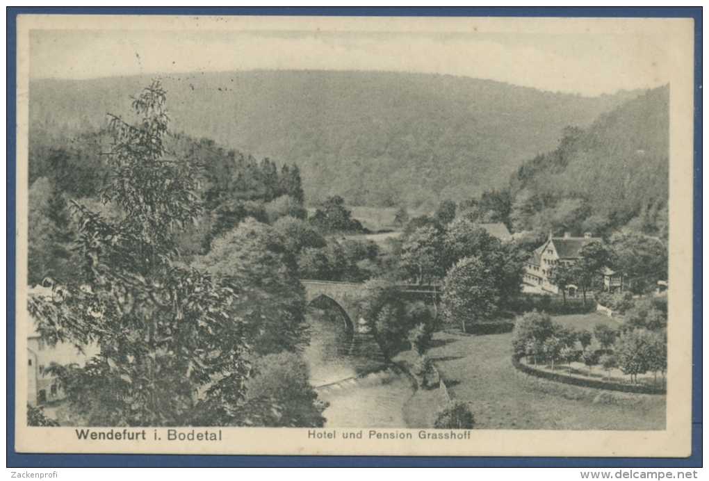 Wendefurt Im Bodetal Hotel U. Pension Grasshoff, Gelaufen 1916 (AK851) - Blankenburg