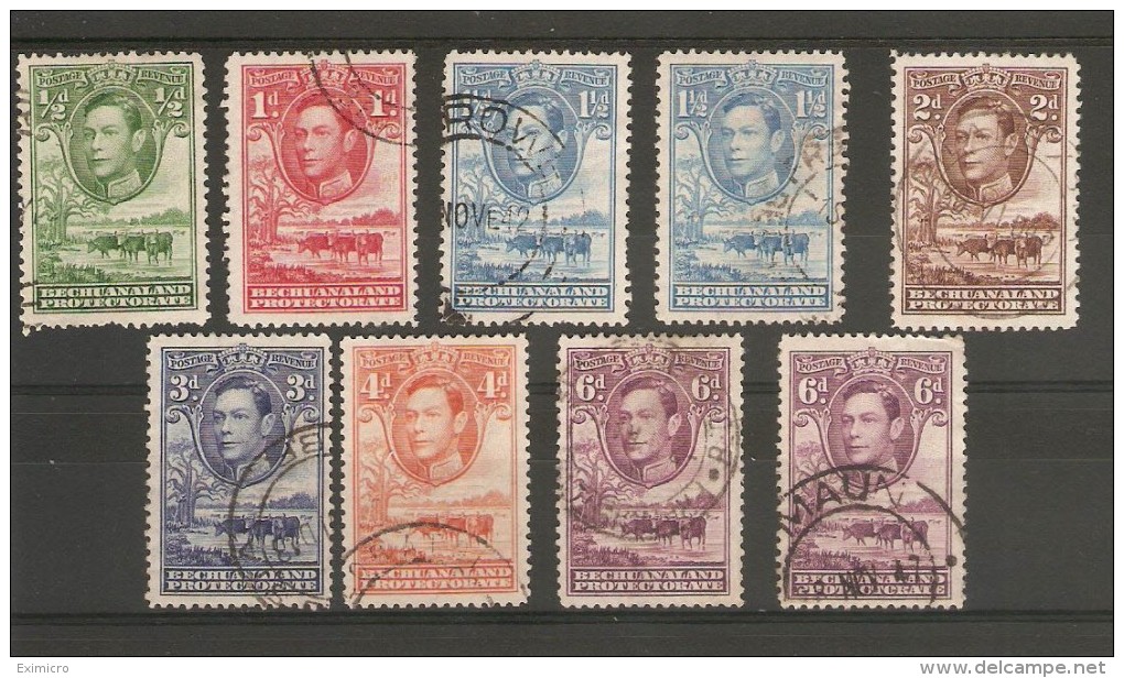 BECHUANALAND 1938 - 1952 SET TO 6d SG 118b/124a FINE USED Cat £22 - 1885-1964 Bechuanaland Protectorate
