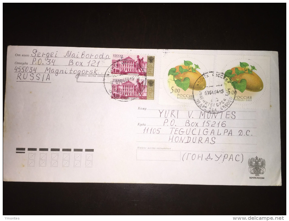 Cover Magnitogorsk , Russia To Honduras - Lettres & Documents