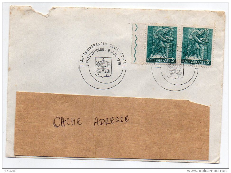 Vatican--1979--Lettre Avec Composition De Timbres---joli Cachet 50° Anniversaire Poste - Briefe U. Dokumente