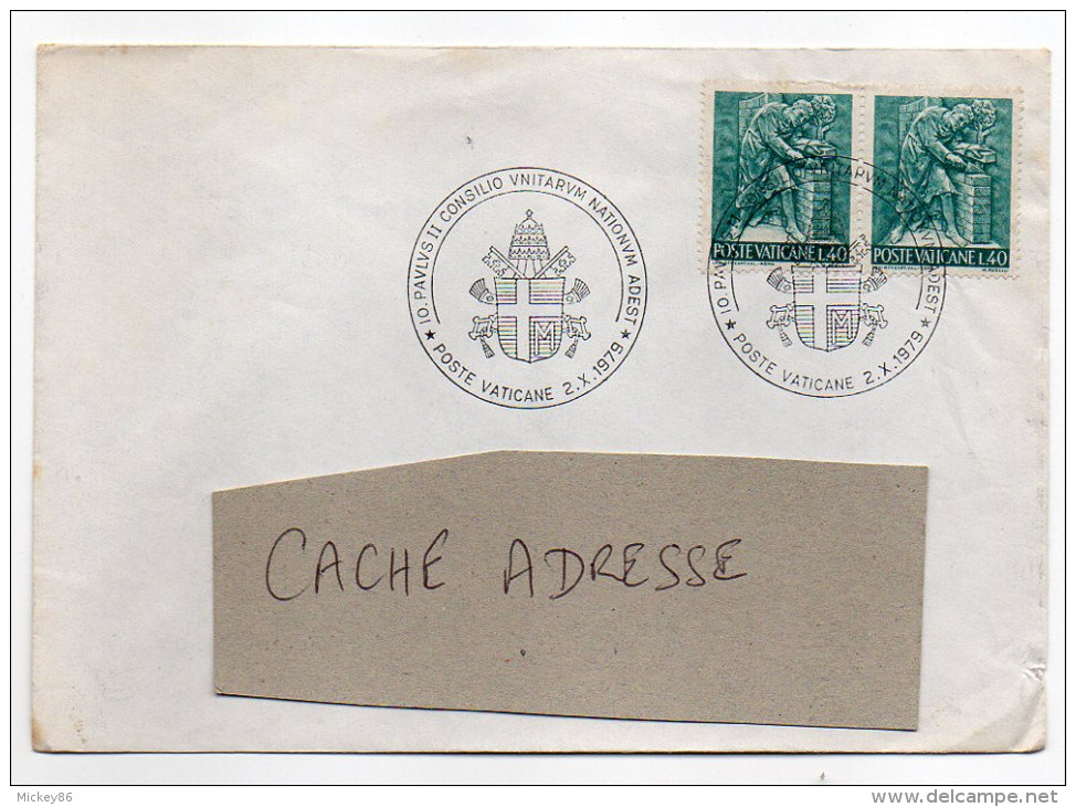 Vatican--1979--Lettre Avec Composition De Timbres---joli Cachet " Concile " - Brieven En Documenten