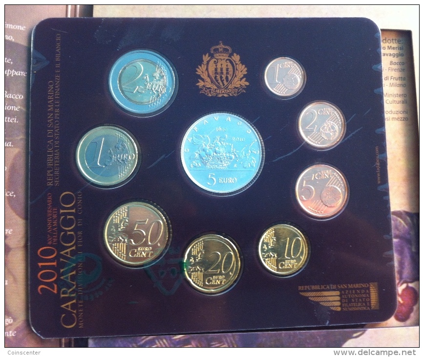 San Marino 2010 Official Euro Coins Mint Set 8 Pcs + AG Coin BU - San Marino