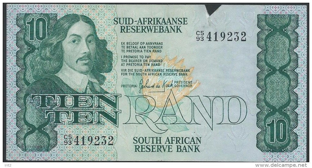 BANKNOTES   1993 SUD AFRIKAANSE-SUDAFRICA 10 RAND - Suráfrica