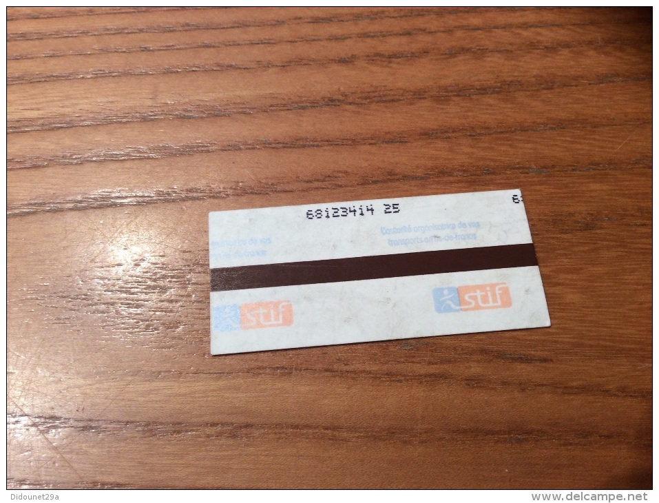 Ticket De Transport (métro, Train) Stif PARIS(75) "PARIS - AÉROPORTS CDG" Type 1 - Europe