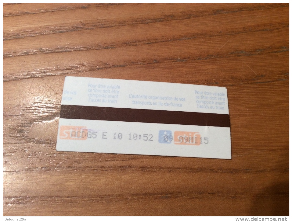 Ticket De Transport (métro, Train) Stif PARIS(75) "AÉROPORTS CDG - JOINVILLE-LE-P. VIA S. URBAINE" - Europa