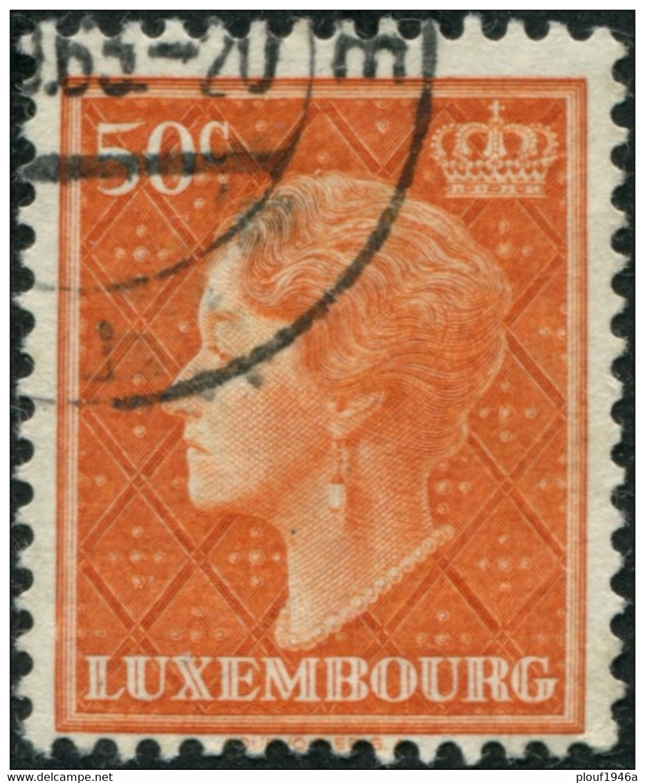 Pays : 286,04 (Luxembourg)  Yvert Et Tellier N° :   546 (o) - 1948-58 Charlotte De Profil à Gauche