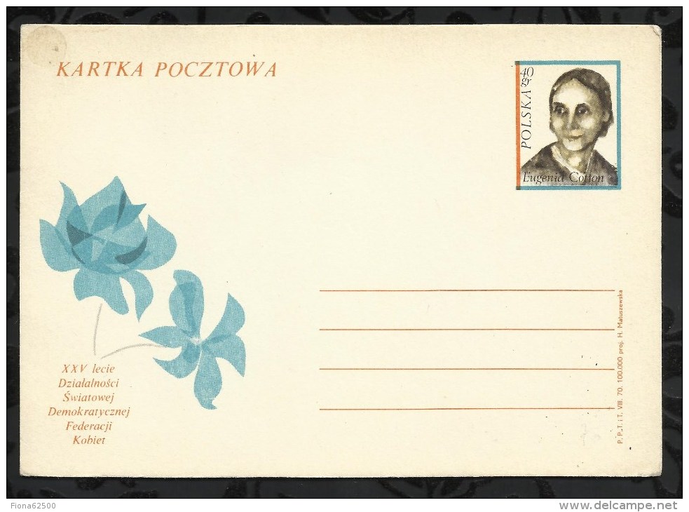 ENTIER POSTAL  . EUGENIA COTTON . - Stamped Stationery