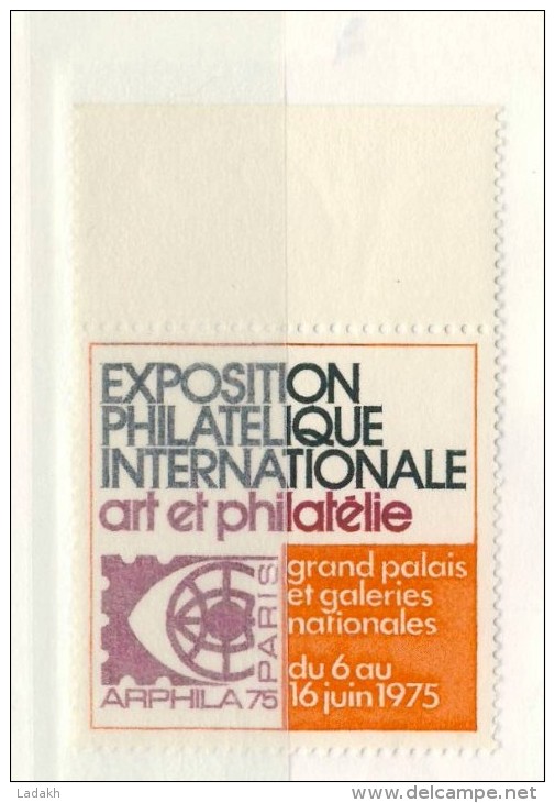 VIGNETTE ** EXPOSITION PHILATELIQUE ART ET PHILATELIE  1975 # GRAND PALAIS PARIS # GALERIES NATIONALES # ARPHILA - Briefmarkenmessen