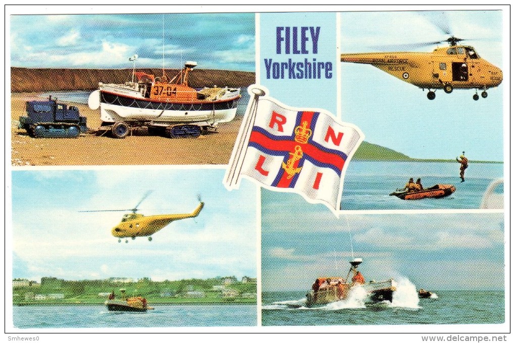 Postcard - Filey Lifeboats & Rescue Helicopter, Yorkshire. 89 - Other & Unclassified