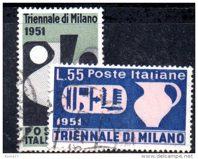 U117b - REPUBBLICA 1951 , Sassone N. 666/667 Triennale Di Milano - 1946-60: Usati