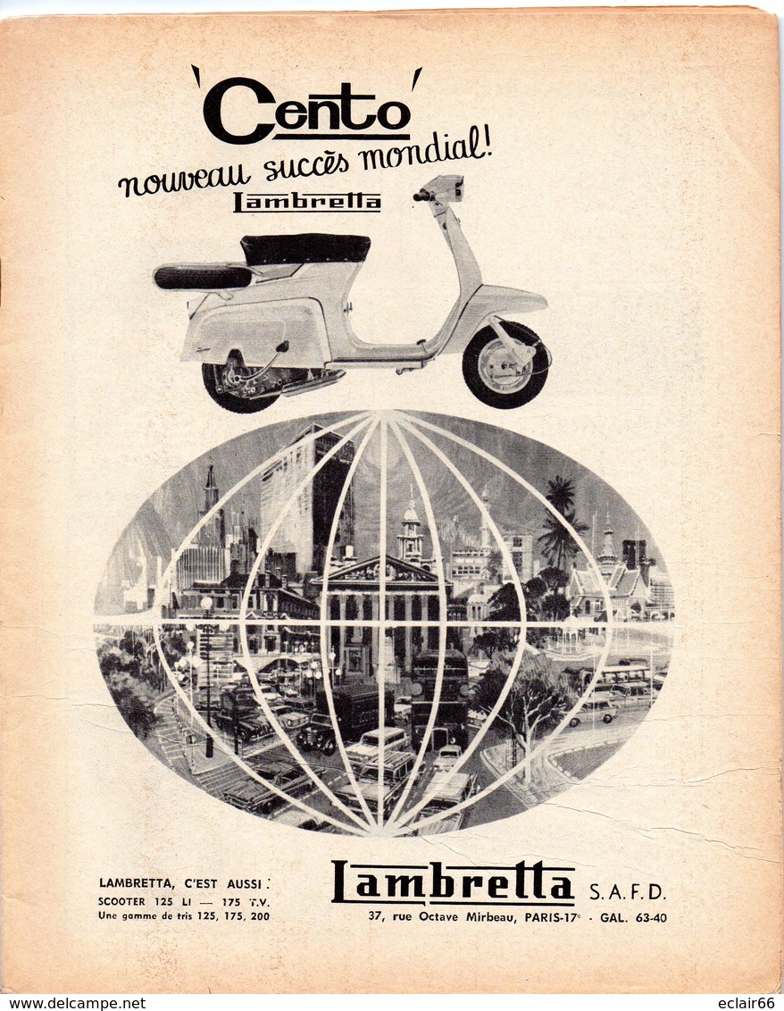 MOTO- MARQUE ET SCOOTER LAMBRETTA CENTO Spécial1964 PUB Voir 10 Scannes 24 Pages - Moto