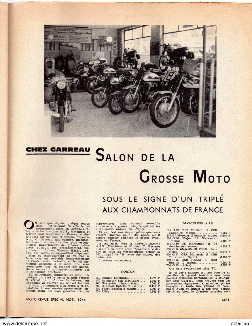 MOTO- MARQUE ET SCOOTER LAMBRETTA CENTO Spécial1964 PUB Voir 10 Scannes 24 Pages