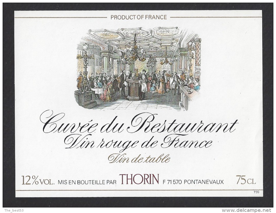 Etiquette De Vin De Table Rouge -  Cuvée Du Restaurant  - Thème Personnage -  Thorin à Pontanevaux  (71) - Other & Unclassified