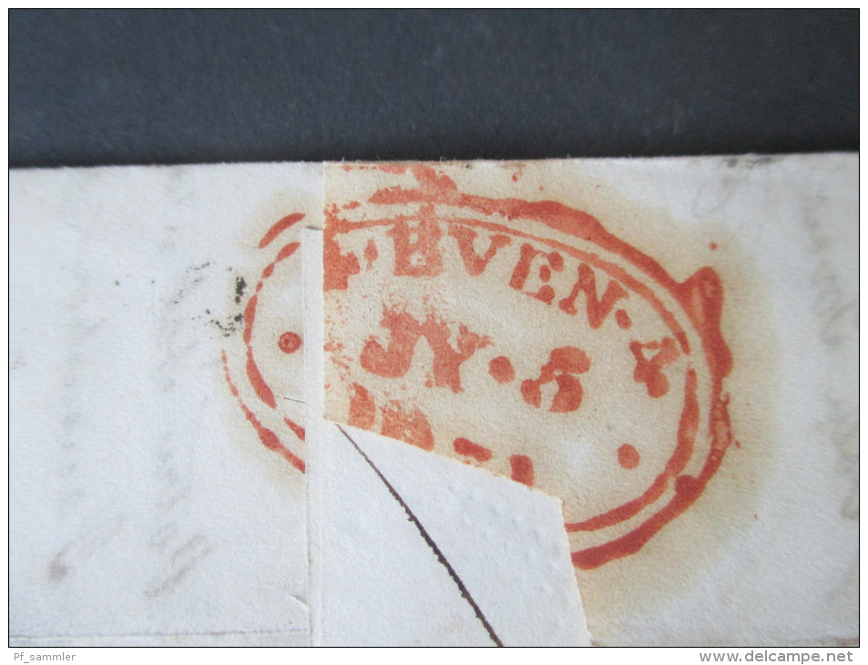 Vorphila England / GB. 1831. Stempel: T.P. Cornhill. London / Woodford. Roter Stempel: Even. 4. JY 5. Taxvermerk. - ...-1840 Prephilately