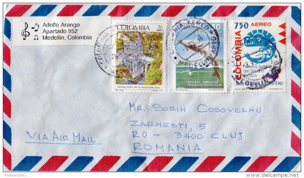 Postal History Cover: Colombia Fish, Whale, Church Stamps On Cover And 2 More Covers - Other & Unclassified