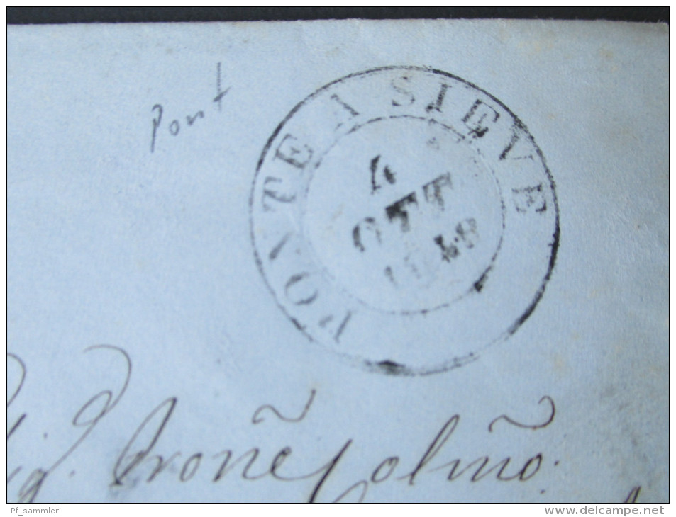 Vorphila Italien. 1848. K2 Stempel: Ponte A Sieve Nach Strada.Taxvermerk. Kleiner Ort. Gut Erhalten. Stempel: Poppi - ...-1850 Préphilatélie